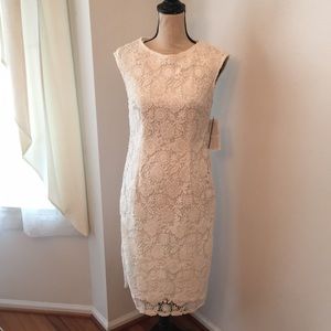 NWT white lined lace dress